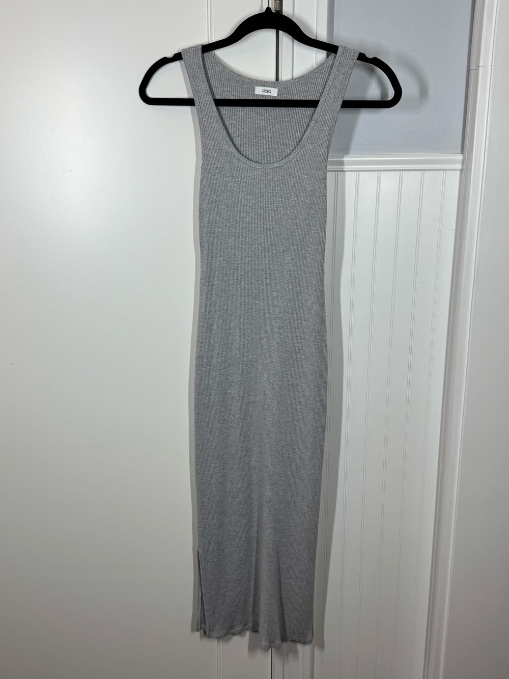 Storq‎ maternity rib tank dress in grey size 2 medium